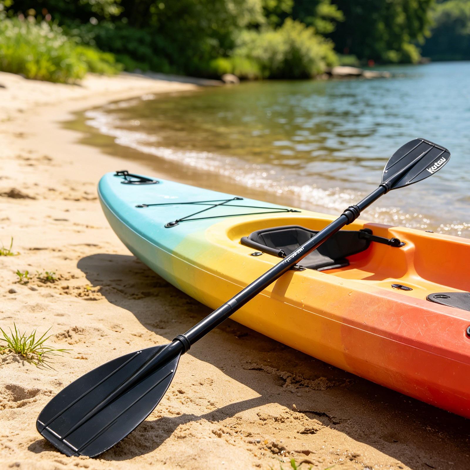 Fishing Boat Paddle - Dayung Kayak Serat Karbon 2-Bagian, Ringan,