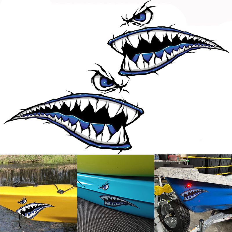 Fishing Boat Paddle - 2 Buah Stiker Perahu Mulut Gigi